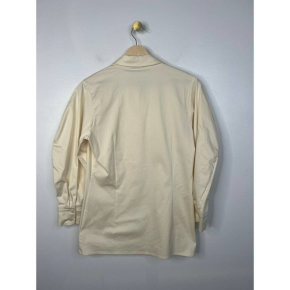 Alexis Brooks Blouson Sleeve Structured Collar Top Women's Ivory Size: M NWT - Picture 7 of 8
